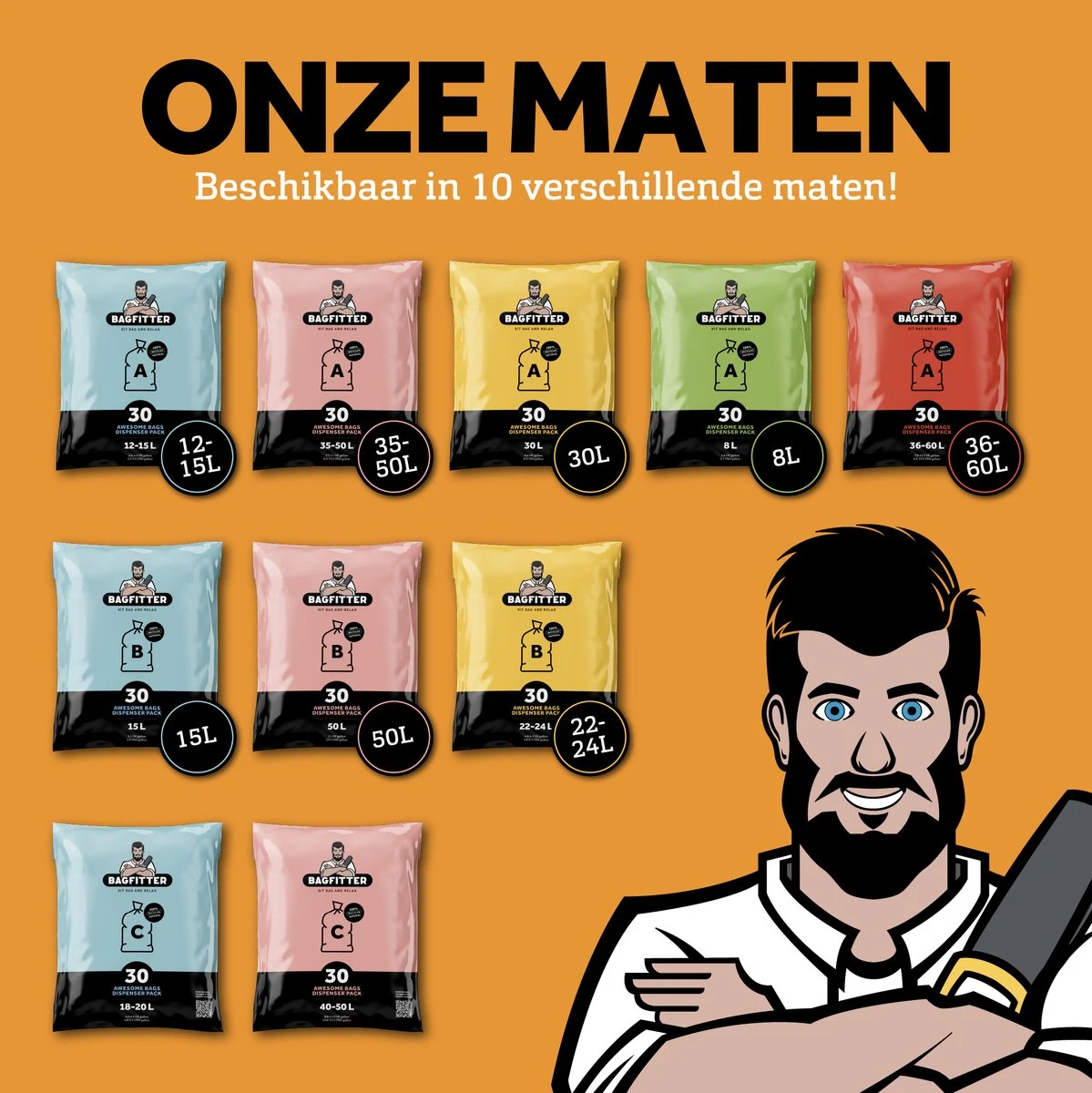 BagFitter Roze C 40L Tot 50L Vuilniszak Met Trekband Van 100% Gerecycled Plastic - 77cm X 57cm - 30 Stuks - 40-50 Liter - Vuilniszakken - Afvalzakken - Prullenbakzakken Geschikt Voor O.a. Homra Fonix En StangVollby Nausta - Afbeelding 8