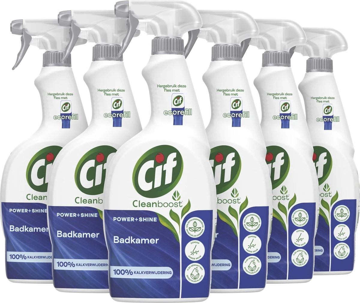 Cif CleanBoost Power & Shine Badkamer Spray - 6 X 750 Ml - Voordeelverpakking - Afbeelding 4