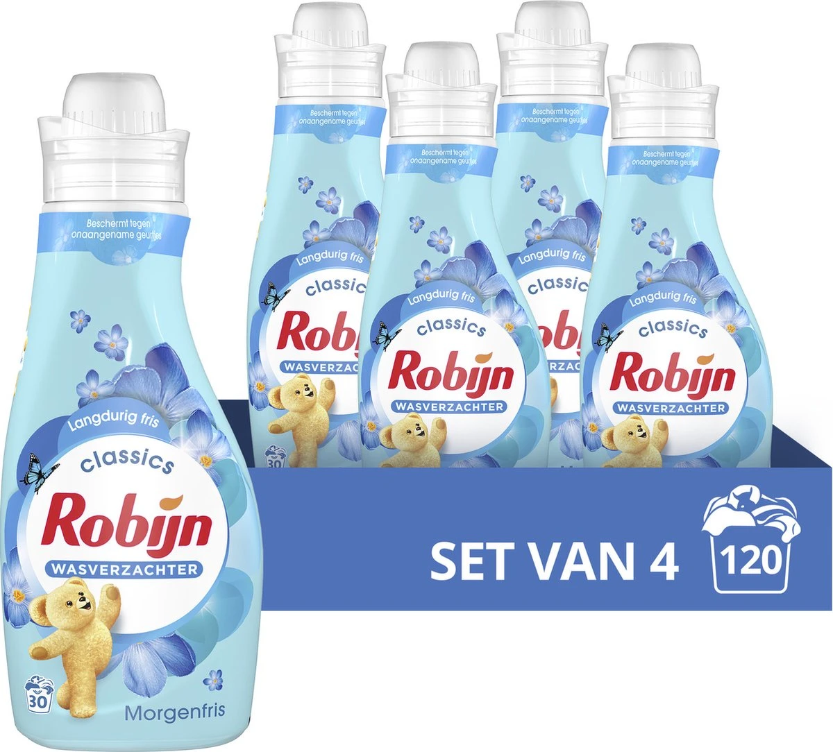 Robijn Classics Morgenfris Wasverzachter - 4 X 30 Wasbeurten - Voordeelverpakking