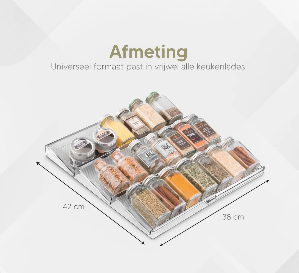 Johannes & Co - 2 Set Kruidenrek Voor Lade - Keuken Organizer - Kruiden Organizer - Afbeelding 5