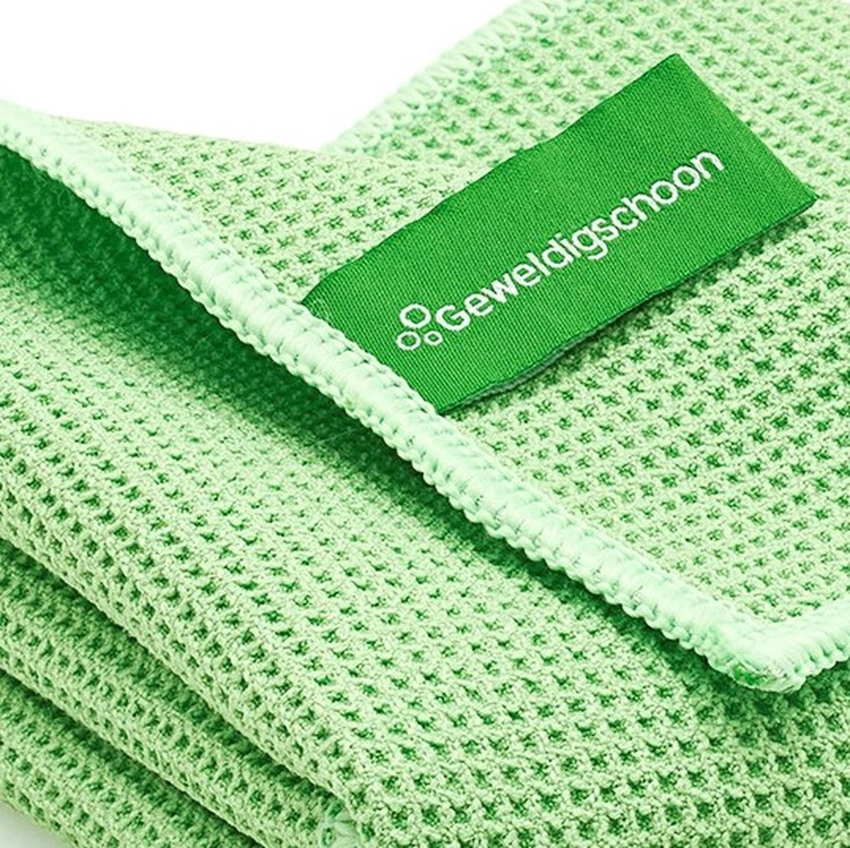 Geweldigschoon Groene Microvezel Raamdoekenset Bestaande Uit 1 Schoonmaakdoek + 2 Droogdoeken (raamdoeken, Raamset) - Afbeelding 3