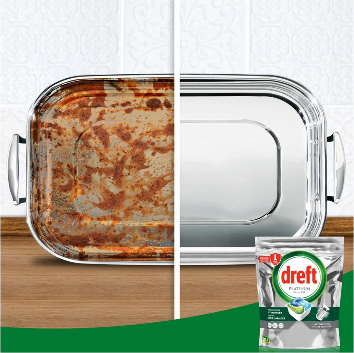 Dreft Platinum All In One - Vaatwascapsules - Original - Voordeelverpakking 5 X 20 Capsules - Afbeelding 2