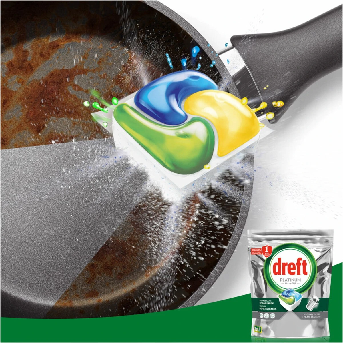 Dreft Platinum All In One Vaatwascapsules Citroen 170 Stuks - Afbeelding 3