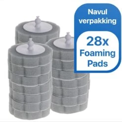 RevoBrush 28x Crystal Clean Foaming Pads Navulling - WC Borstel Met Houder Vrijstaand