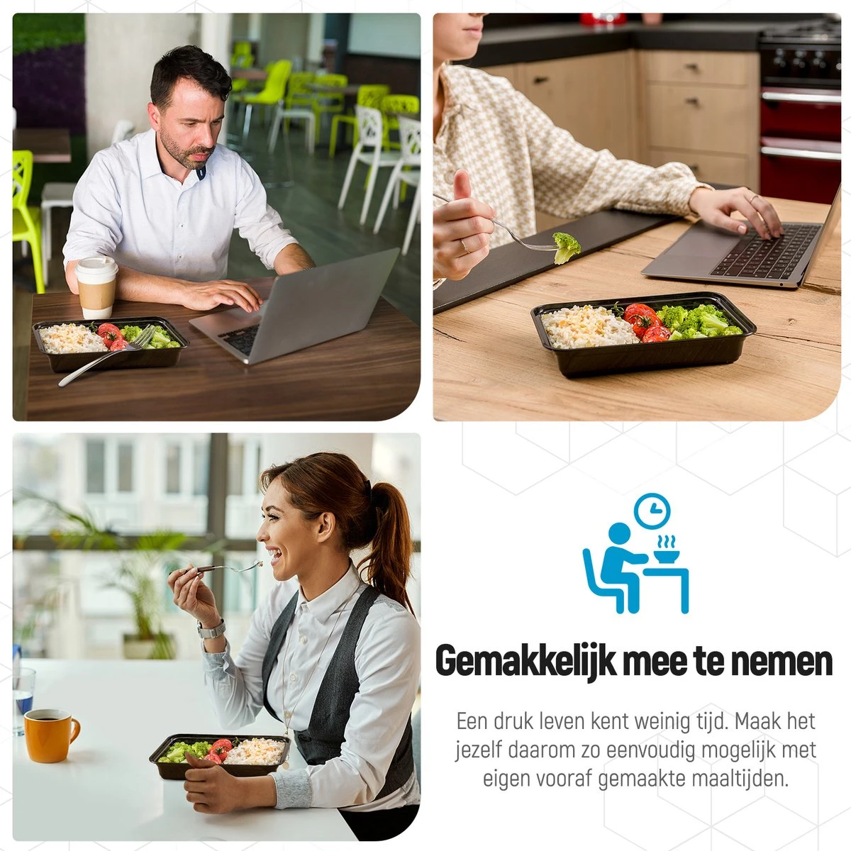 Meal Prep Bakjes - 20 Stuks - 1 Compartiment - Lunchbox - Diepvriesbakjes - Vershoudbakjes - Plastic Bakjes Met Deksel - Magnetron Bakjes Met Deksel - Meal Prep - Vershouddoos - 1L - BPA Vrij - Fitcrafters - Afbeelding 4