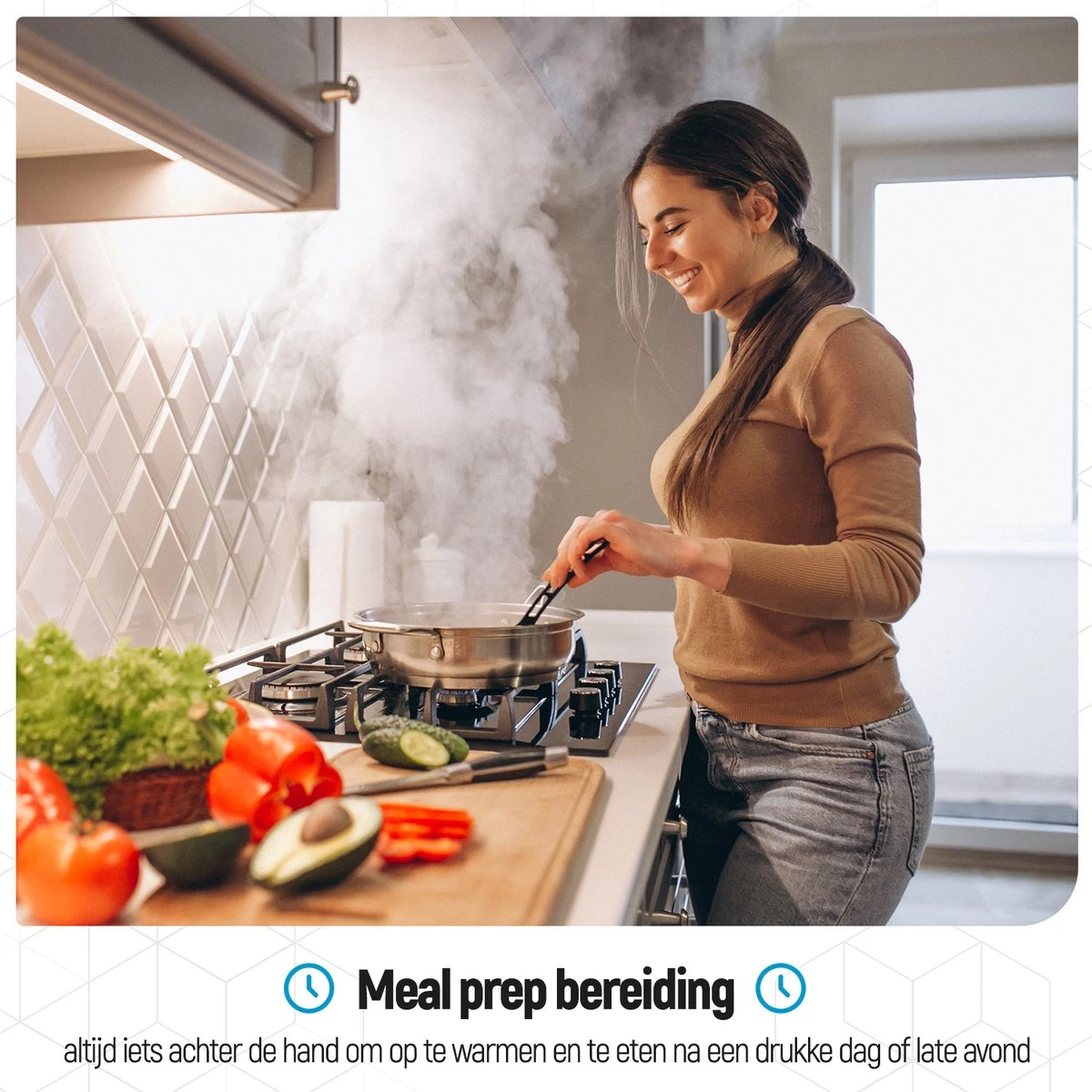 Meal Prep Bakjes - 20 Stuks - 1 Compartiment - Lunchbox - Diepvriesbakjes - Vershoudbakjes - Plastic Bakjes Met Deksel - Magnetron Bakjes Met Deksel - Meal Prep - Vershouddoos - 1L - BPA Vrij - Fitcrafters - Afbeelding 6