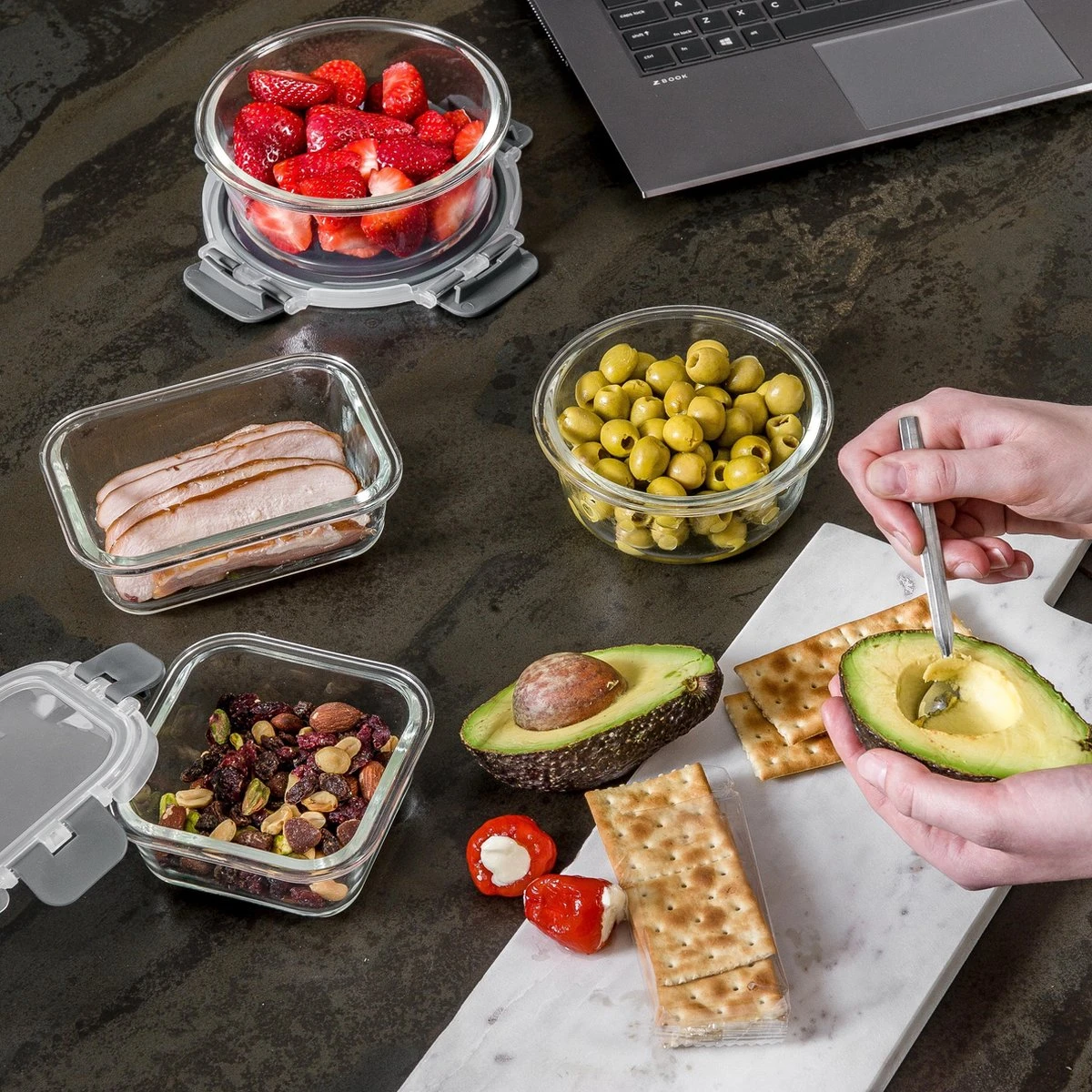 Vershoudbakjes - Meal Prep Bakjes - Diepvriesbakjes - Vershouddoos - Vershoudbakjes Set - Glas - 12 Stuks - BPA Vrij - Stosh - Afbeelding 5