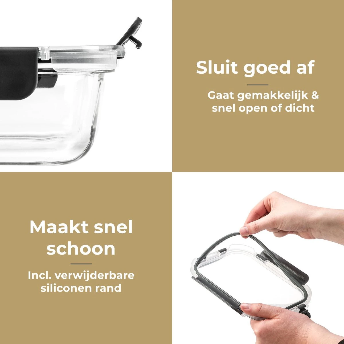 Vershoudbakjes - Meal Prep Bakjes - Diepvriesbakjes - Vershouddoos - Vershoudbakjes Set - Glas - 12 Stuks - BPA Vrij - Stosh - Afbeelding 7