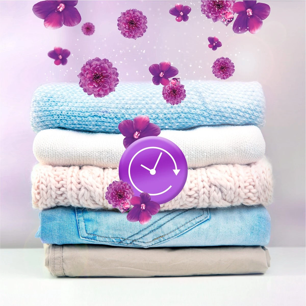 Lenor Amethist En Bloemen - In-Wash Geurbooster - Voordeelverpakking 6 X 16 Wasbeurten - Afbeelding 3