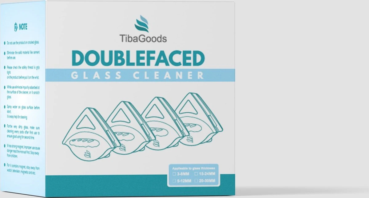 TibaGoods Magnetische Raamwisser Voor Dubbelglas - Ruitenreiniger - Ramenwasser - Magneet Ruitenwisser - Afbeelding 2