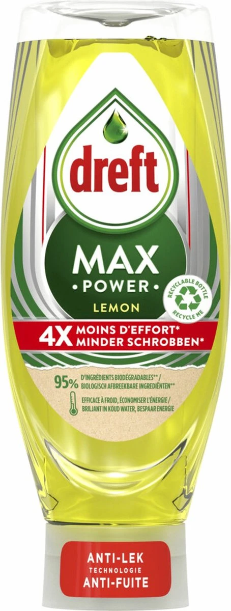 Dreft MaxPower - Lemon - Vloeibaar Afwasmiddel - Voordeelverpakking 8 X 640 Ml - Afbeelding 7