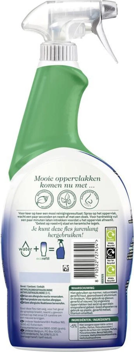 Cif CleanBoost Power & Shine Badkamer Spray - 6 X 750 Ml - Voordeelverpakking - Afbeelding 2