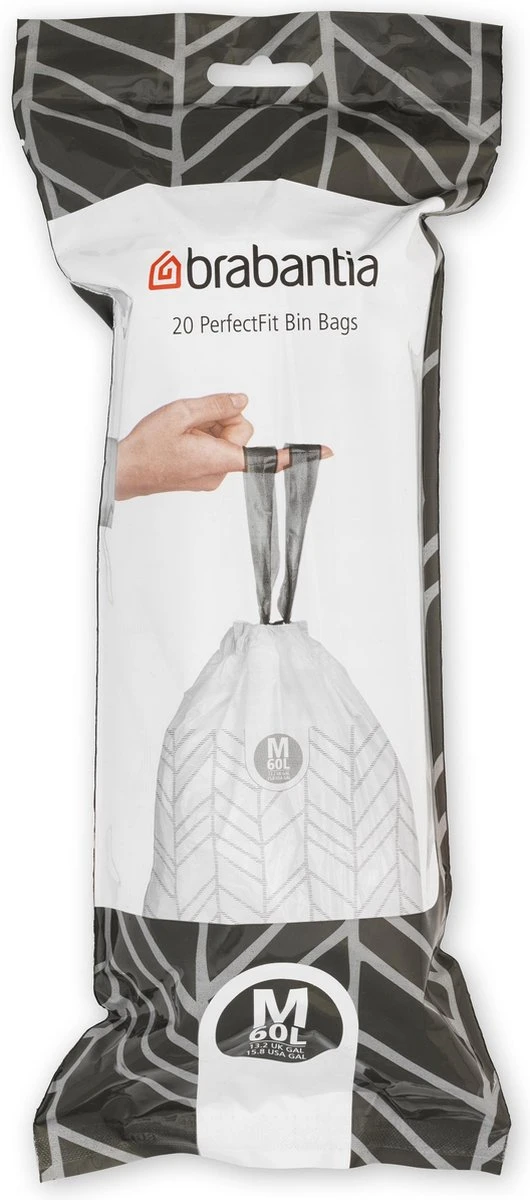 Brabantia PerfectFit Vuilniszakken - 60 L - Code M - 6 Rollen X 20 Stuks - Afbeelding 3