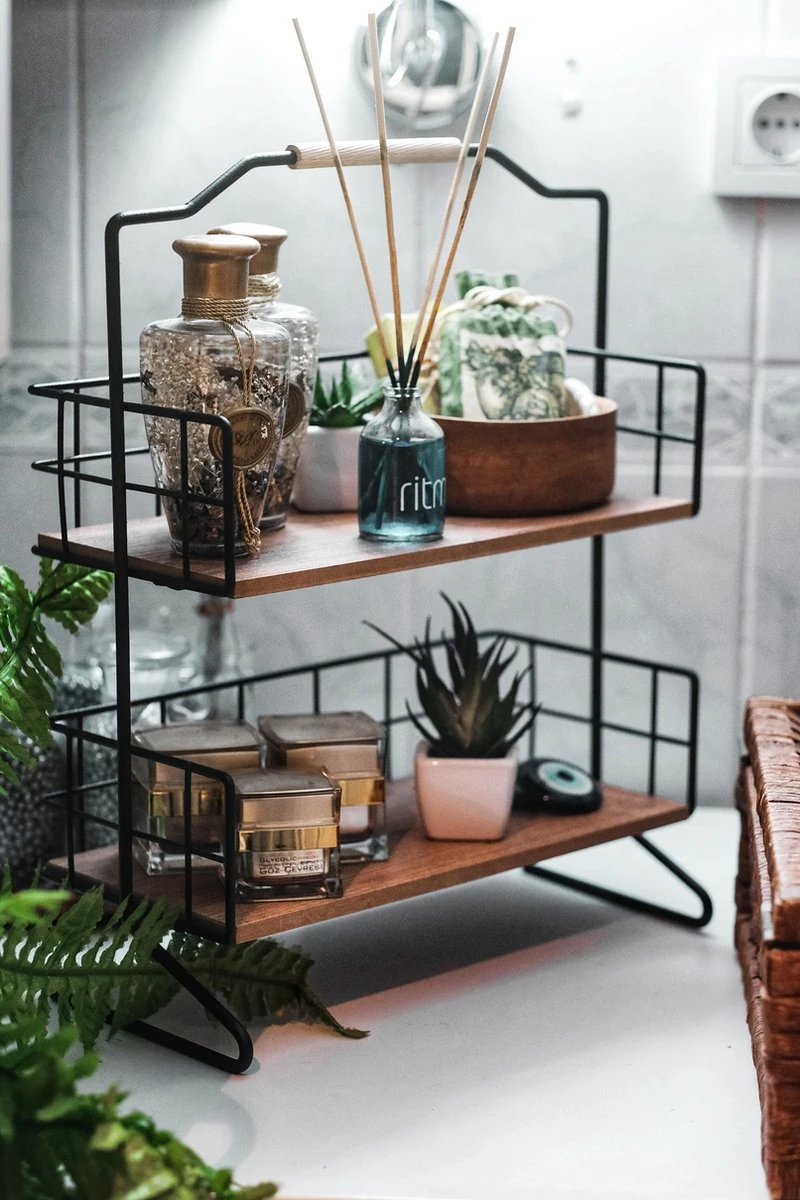 Metalen Keuken Etagere 2 Laags Van Naturn Living | Keuken Opbergrek | Kruidenpotjes Rek | Kruiden Organizer | Keuken Rek Specerijen | Mat Zwart - Afbeelding 4