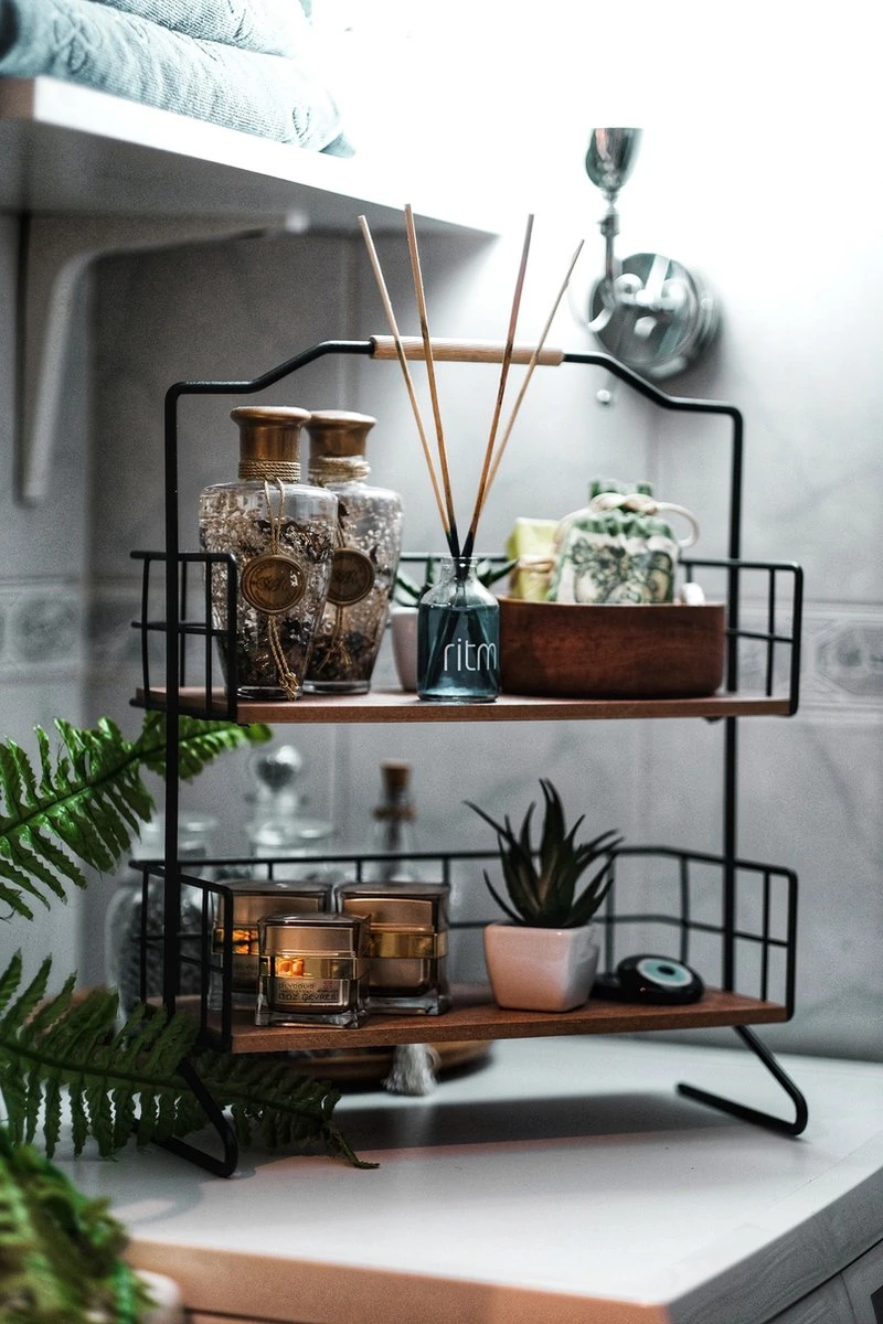 Metalen Keuken Etagere 2 Laags Van Naturn Living | Keuken Opbergrek | Kruidenpotjes Rek | Kruiden Organizer | Keuken Rek Specerijen | Mat Zwart - Afbeelding 8