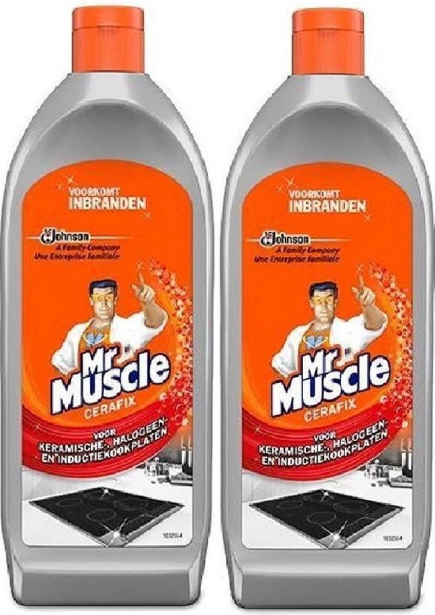 Mr. Muscle - Cera-Fix Voor Keramische - Halogeen En Inductie Kookplaten - Kookplaatreiniger - 2 X 200 Ml