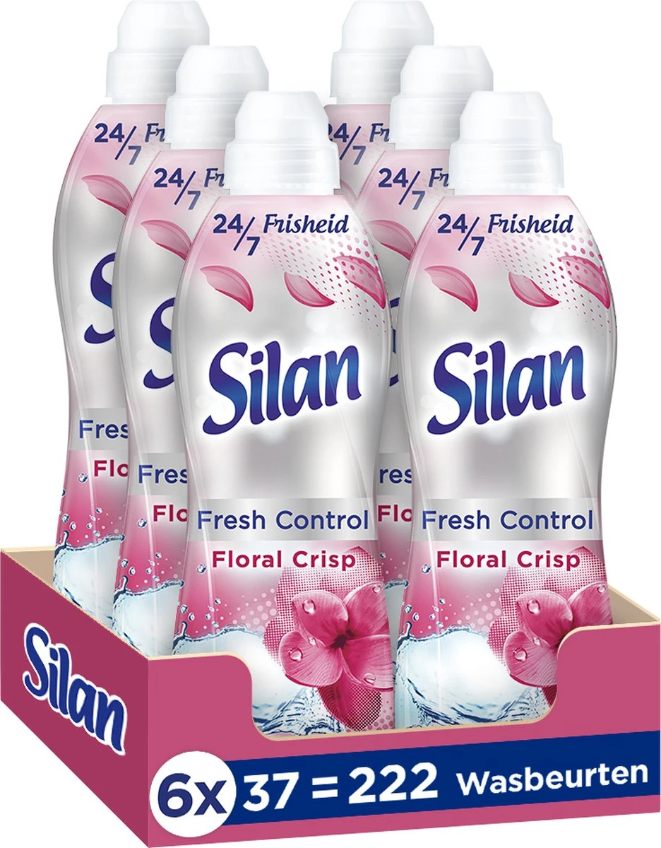 Silan Floral Crisp Wasverzachter - 6 X 37 Wasbeurten - Voordeelverpakking